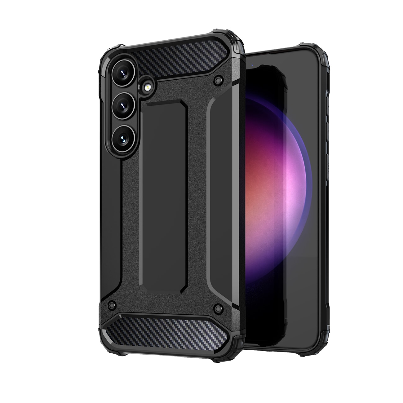 Hybrid Armor-etui til Samsung Galaxy S24 FE Armored Hybrid Case - Sort