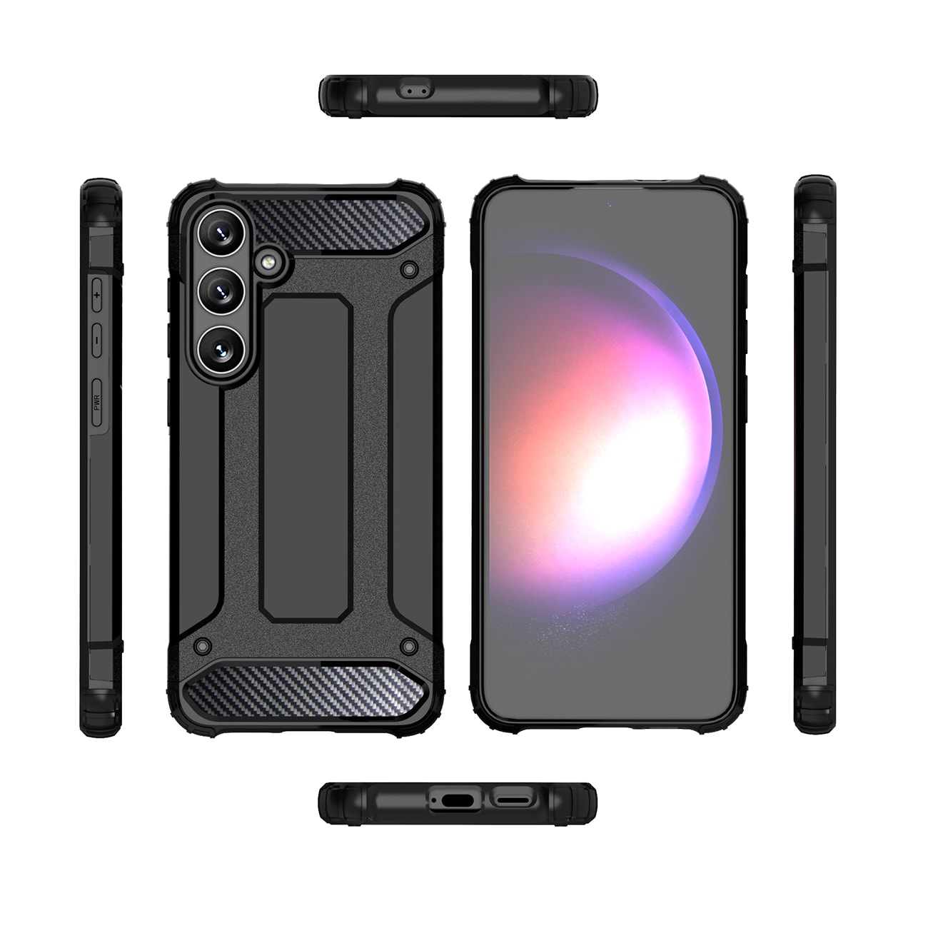Hybrid Armor-etui til Samsung Galaxy S24 FE Armored Hybrid Case - Sort
