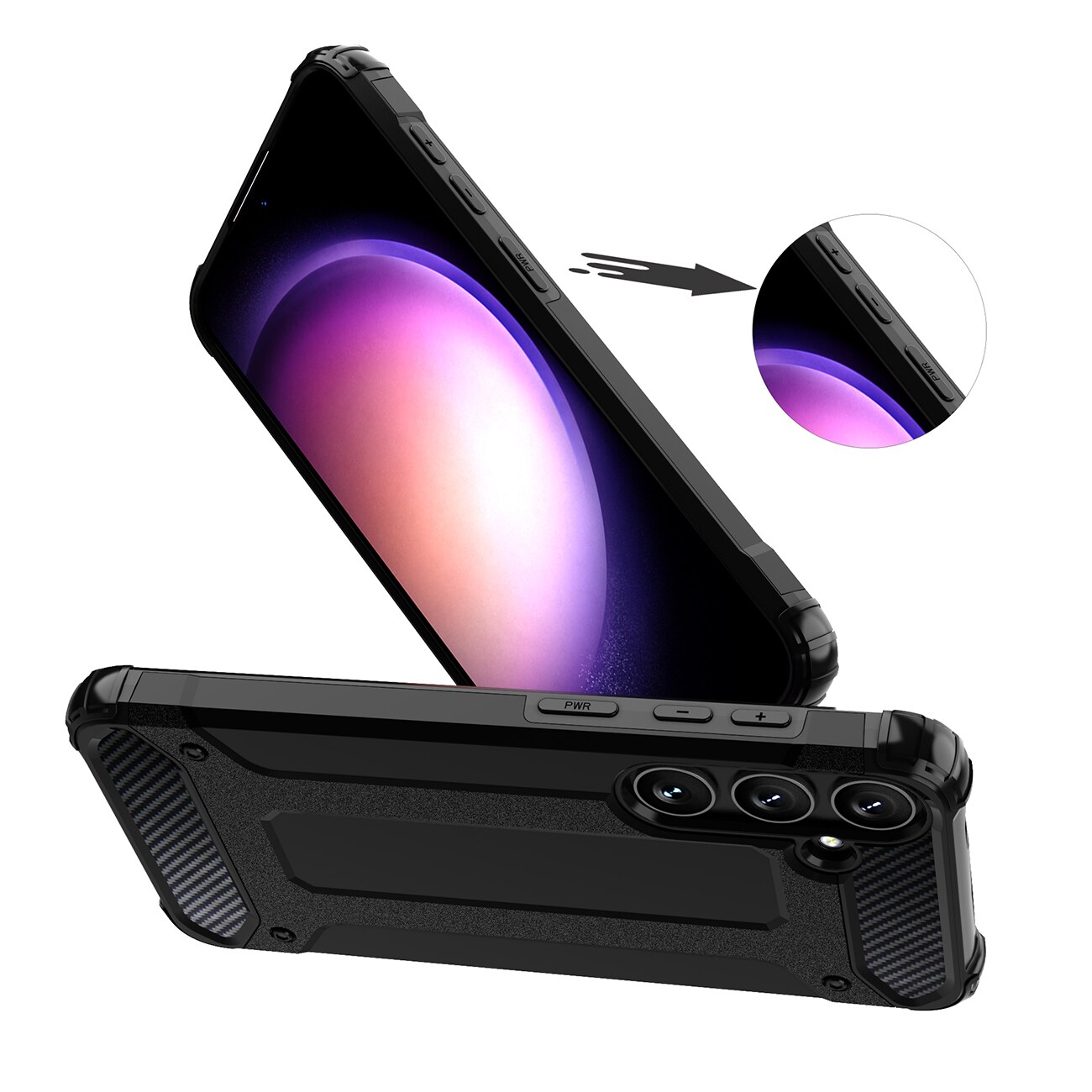 Hybrid Armor-etui til Samsung Galaxy S24 FE Armored Hybrid Case - Sort