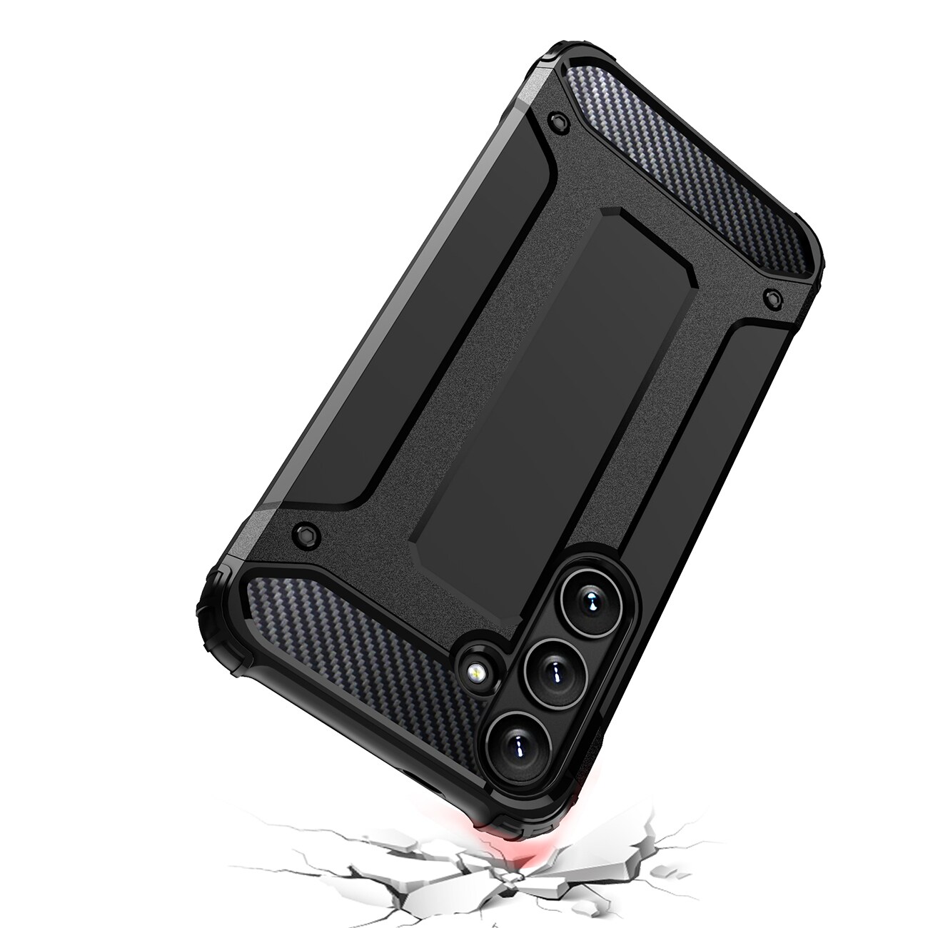 Hybrid Armor-etui til Samsung Galaxy S24 FE Armored Hybrid Case - Sort