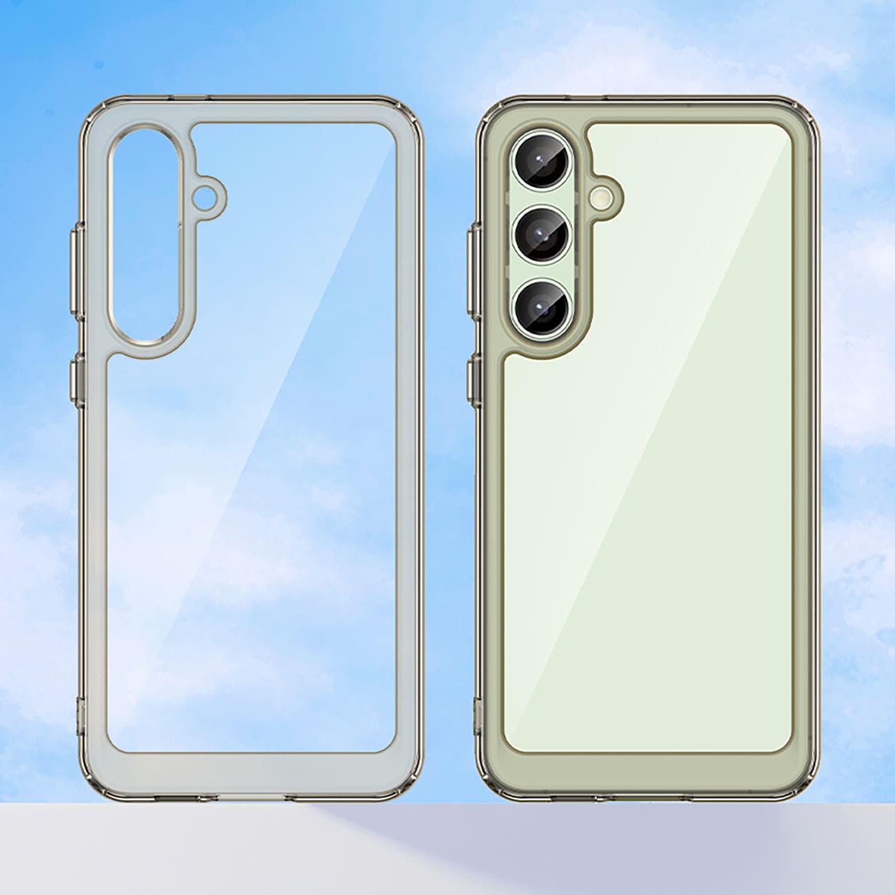 Outer Space-etui med gelramme til Samsung Galaxy S24 FE - Klar sort