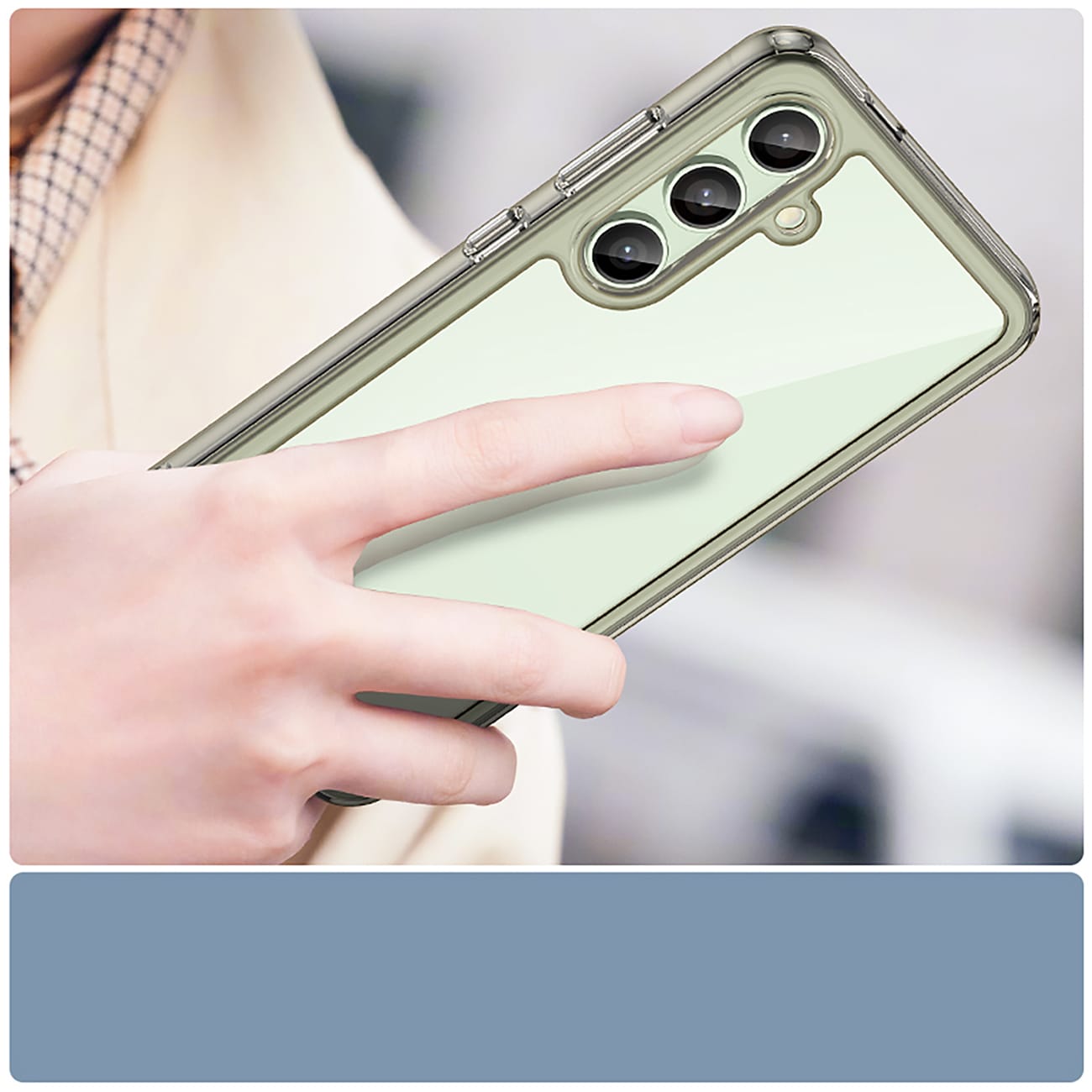 Outer Space-etui med gelramme til Samsung Galaxy S24 FE - Klar sort