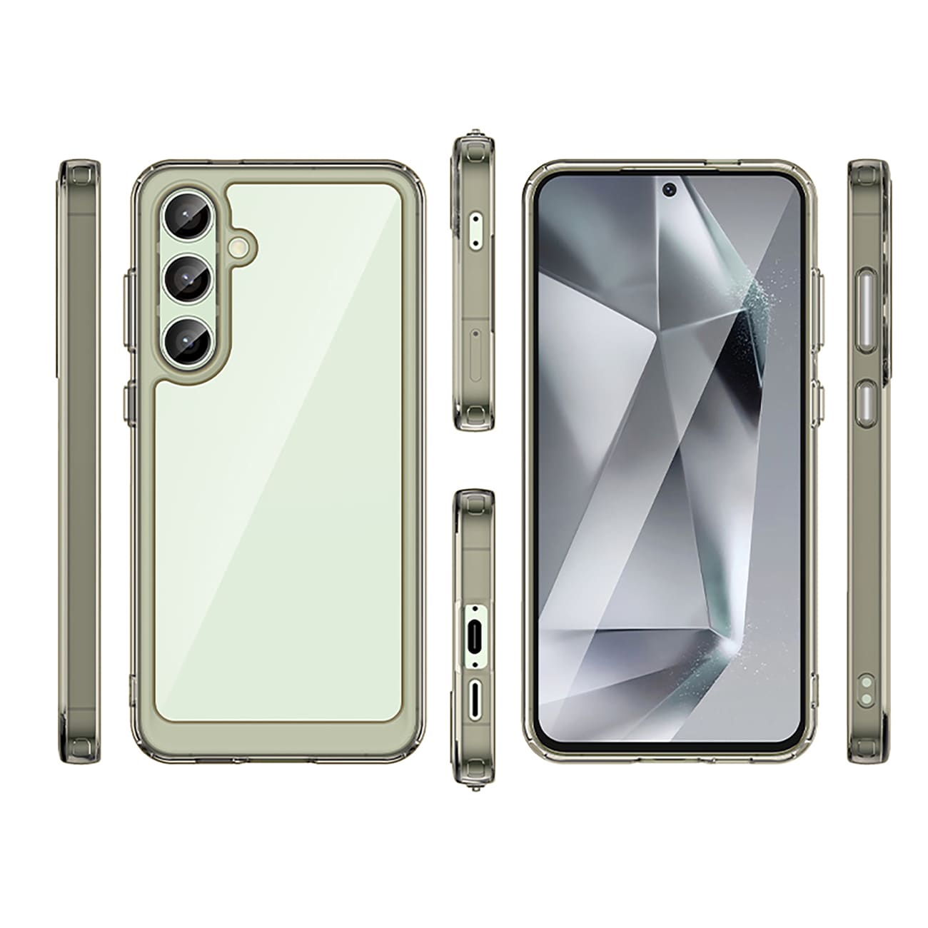 Outer Space-etui med gelramme til Samsung Galaxy S24 FE - Klar sort