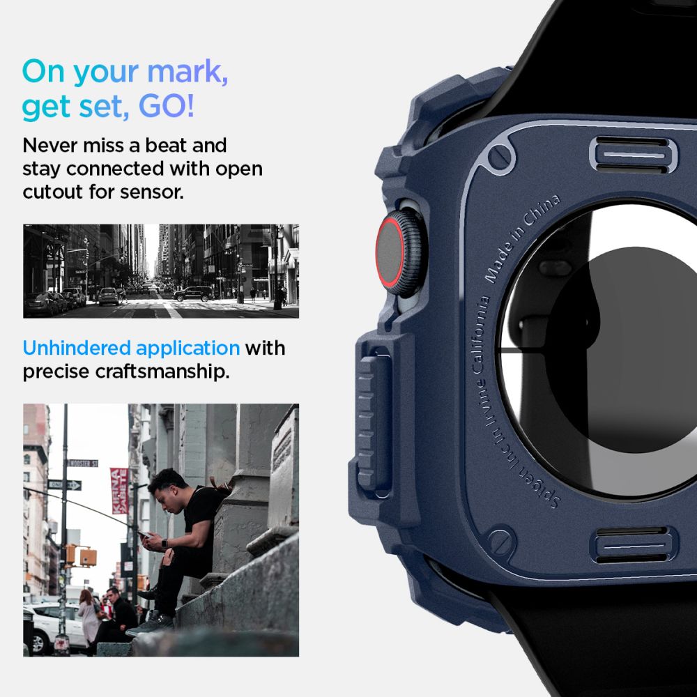 Spigen Robust pansarfodral för Apple Watch 10 46mm - Marinblå