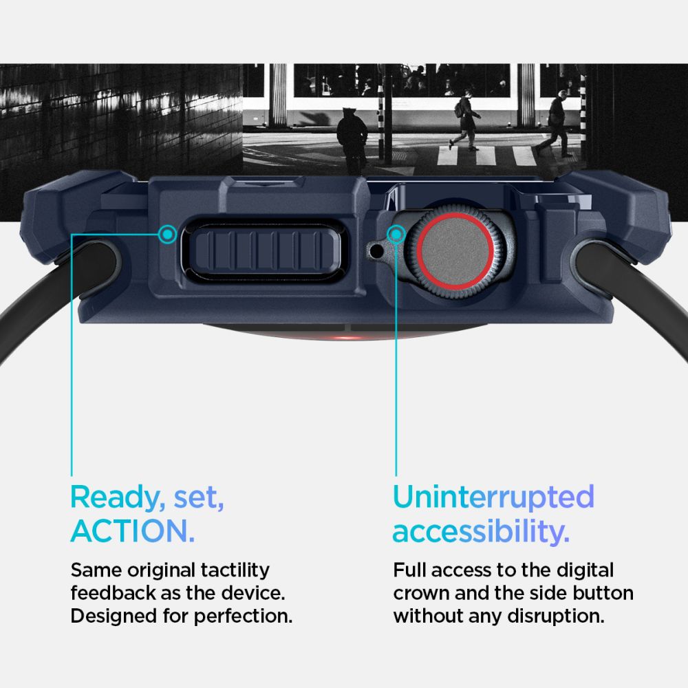 Spigen Robust pansarfodral för Apple Watch 10 46mm - Marinblå