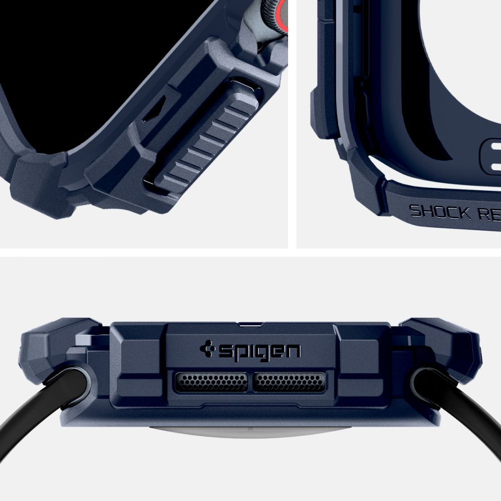 Spigen Robust pansarfodral för Apple Watch 10 46mm - Marinblå