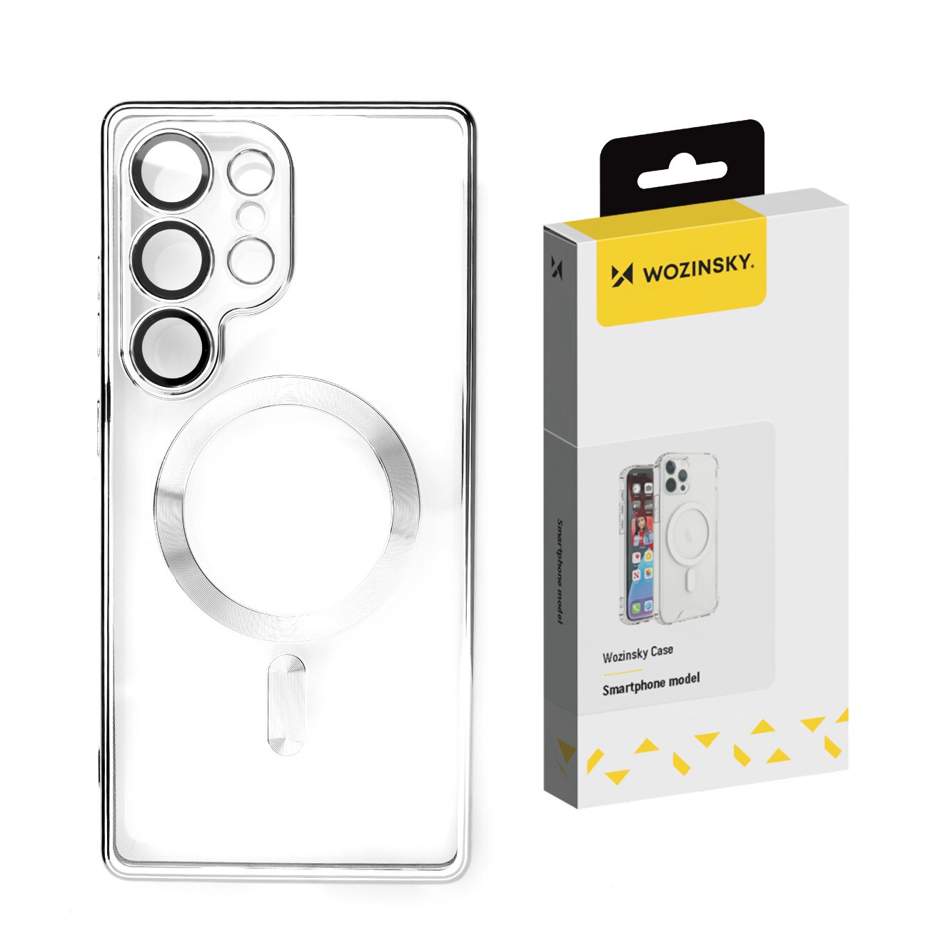 Wozinsky Galvaniserat fodral med Magsafe för Samsung Galaxy S25 - silver