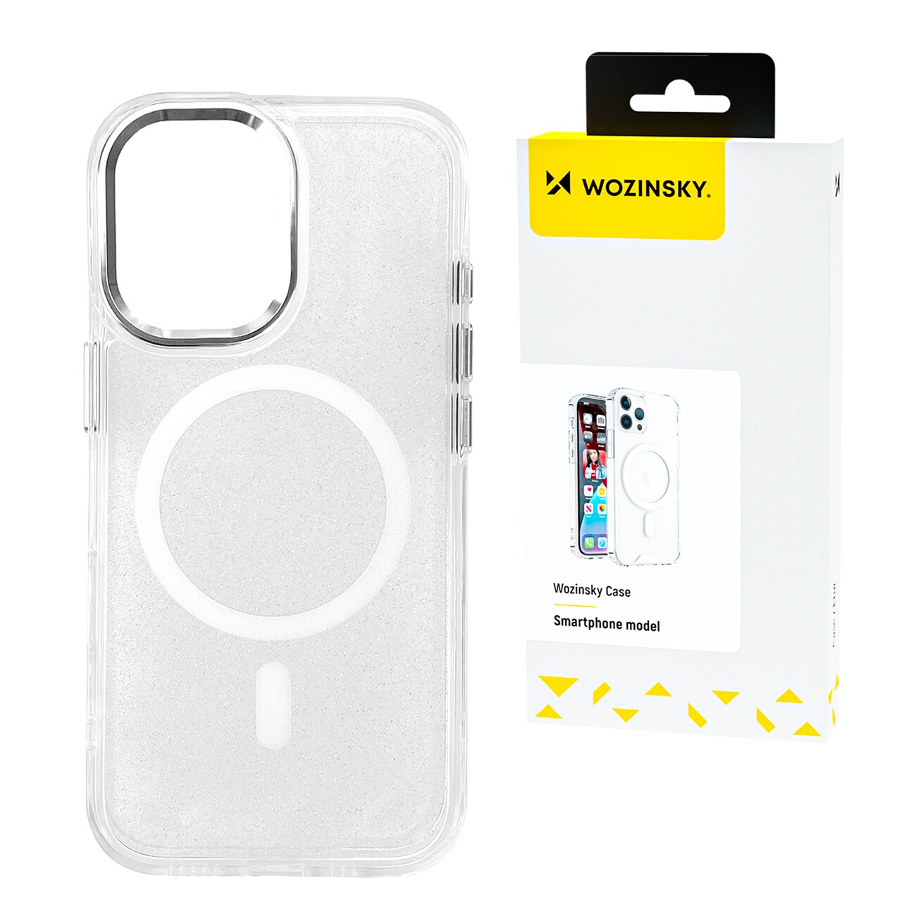 Wozinsky Glitteretui med Mag Safe til Samsung Galaxy S24 FE - Klar med glitter