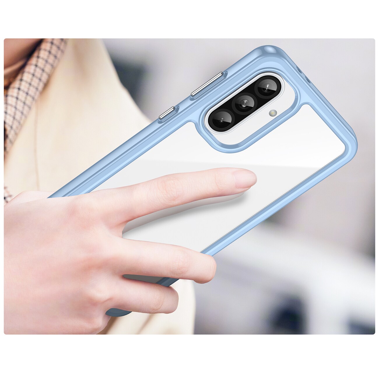 Outer Space-etui til Samsung Galaxy A56 Cover med fleksibel ramme - Blå