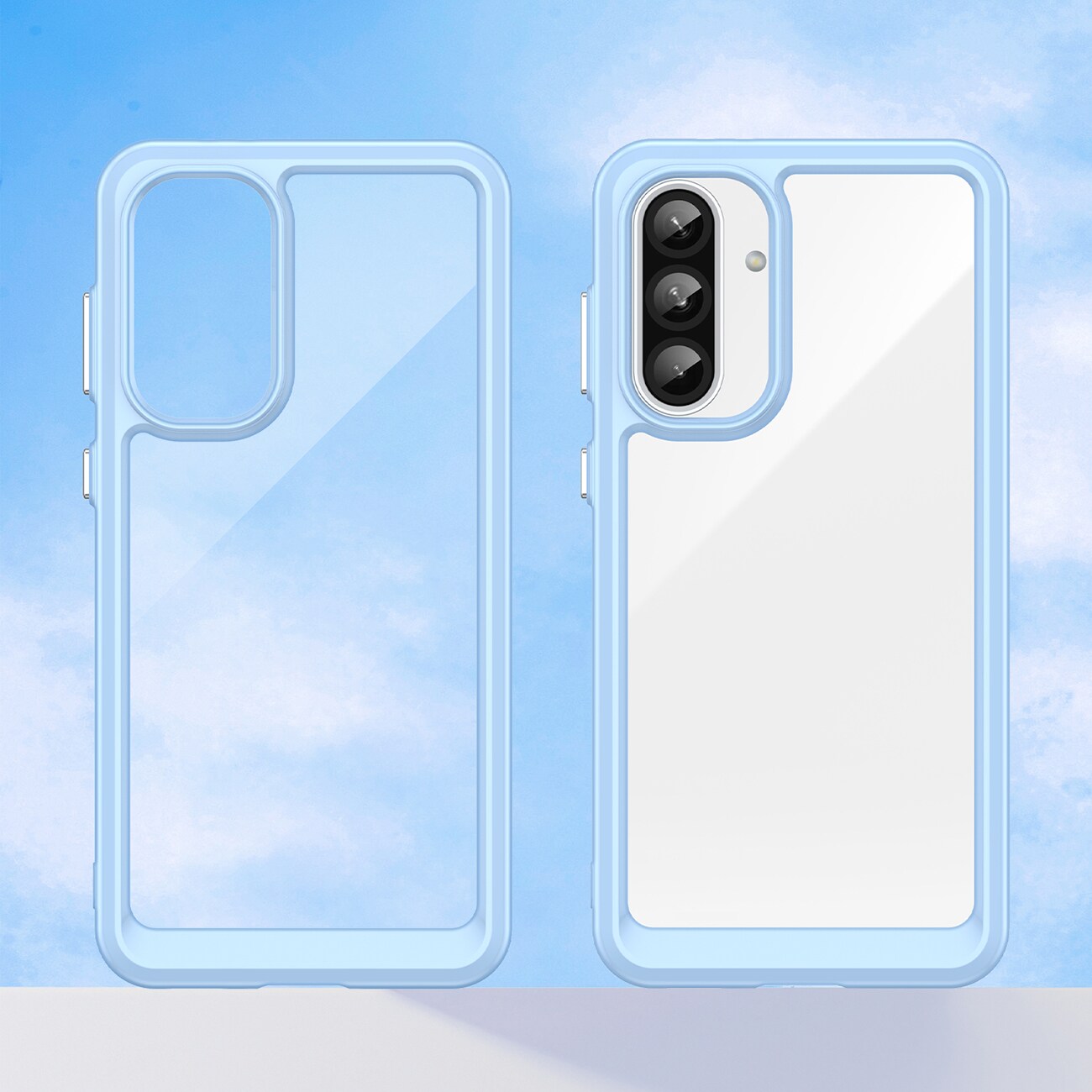 Outer Space-etui til Samsung Galaxy A56 Cover med fleksibel ramme - Blå