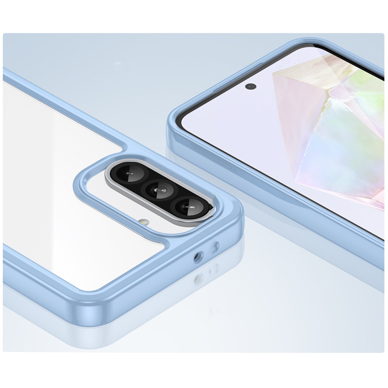 Outer Space-etui til Samsung Galaxy A26 Cover med fleksibel ramme - Blå