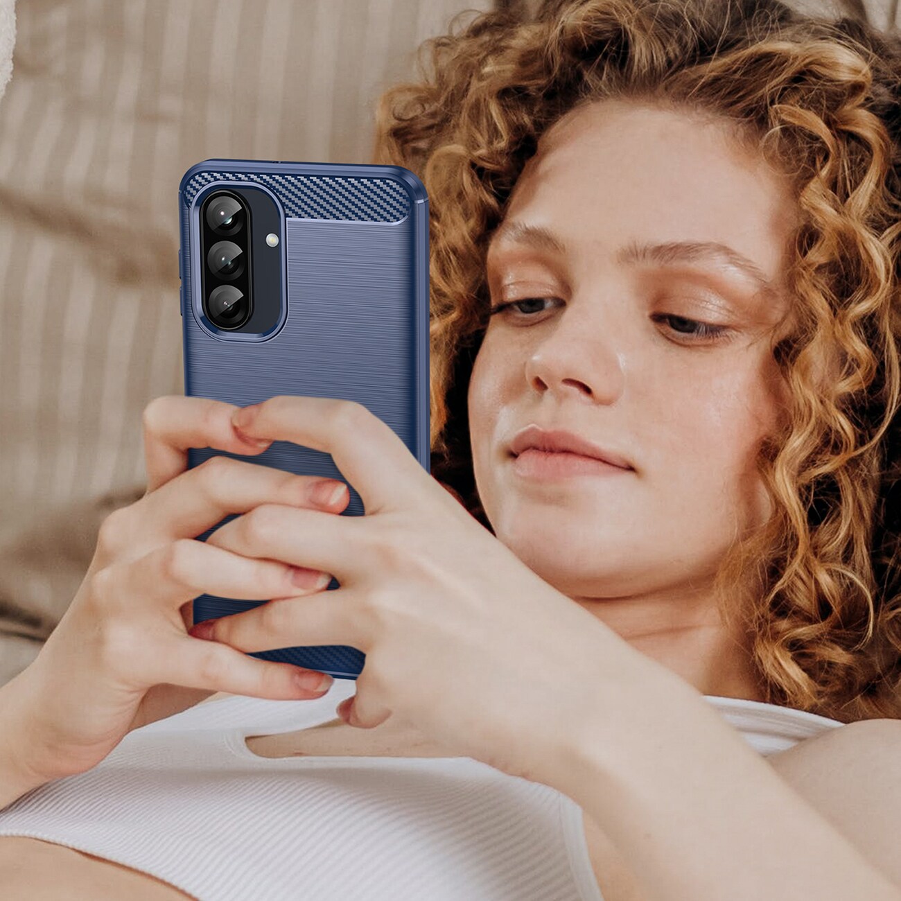 Kolfiberfodral för Samsung Galaxy A26 - Blå