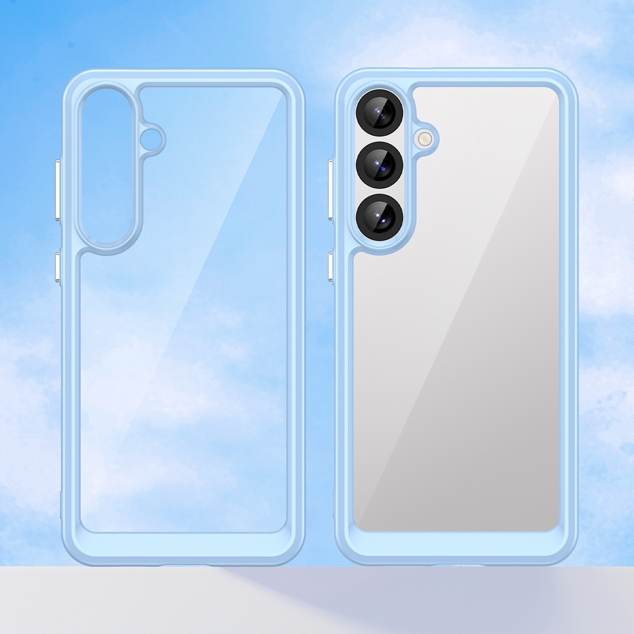 Outer Space-etui til Samsung Galaxy A36 Cover med fleksibel ramme - Blå