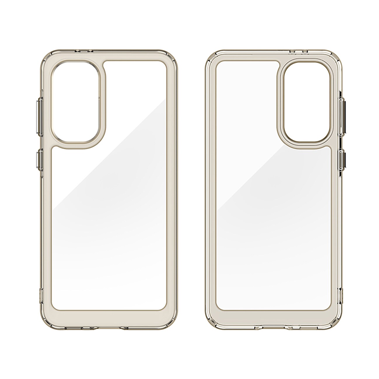 Outer Space-etui til Samsung Galaxy A36 Cover med fleksibel ramme - halvgennemsigtig, sort