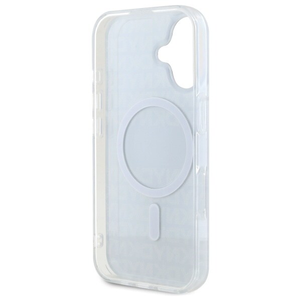 DKNY Repeat Texture Pattern With Stripe iPhone 16 Etui - Sort