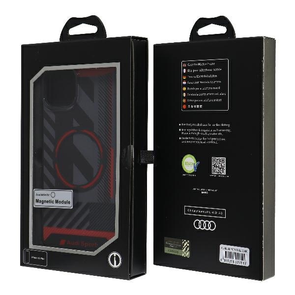 Audi IML Sport MagSafe Hardcase Etui for iPhone 15/14 Plus 6.7" - Black AU-IMLMIP15M-RSQ/D2-BK