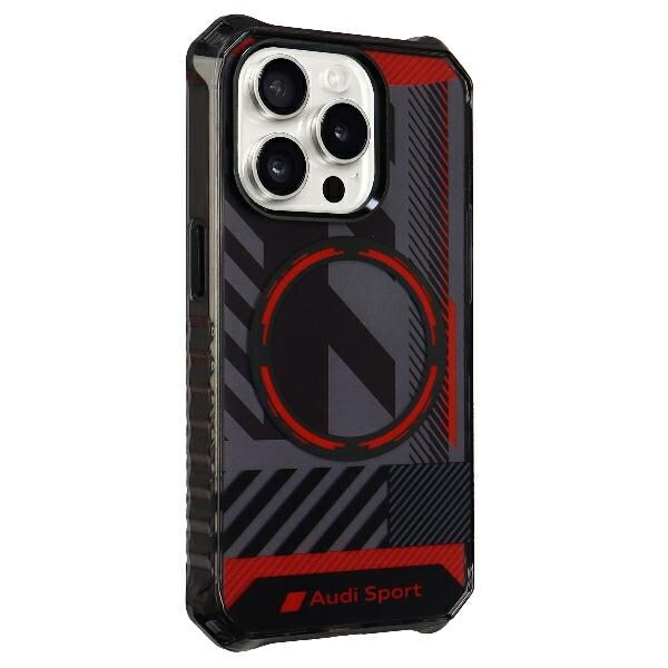Audi IML Sport MagSafe-etui iPhone 15 Pro Max 6,7" sort/sort hardcase AU-IMLMIP15PM-RSQ/D2-BK