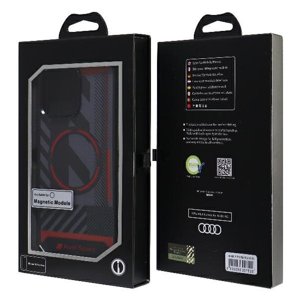 Audi IML Sport MagSafe-etui iPhone 15 Pro Max 6,7" sort/sort hardcase AU-IMLMIP15PM-RSQ/D2-BK