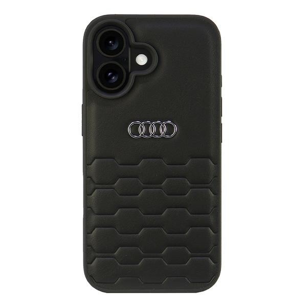 Audi syntetiskt läder iPhone 16 6,1" svart/svart hårddisk AU-TPUPCIP16-GT/D2-BK