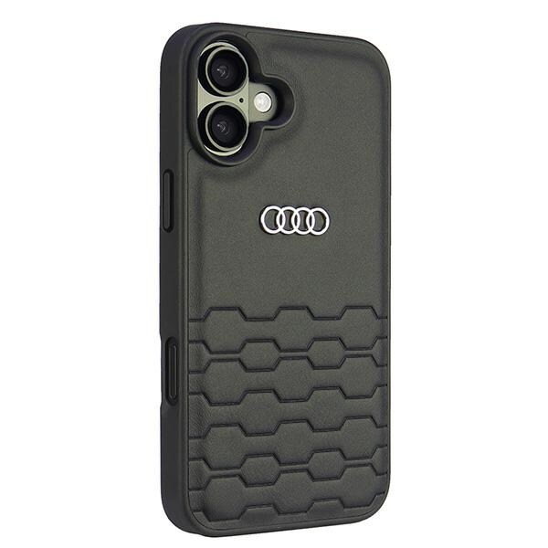 Audi syntetisk læder iPhone 16 Plus 6,7" sort/sort hardcase AU-TPUPCIP16M-GT/D2-BK