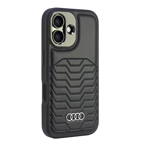 Audi syntetisk læder MagSafe iPhone 16 Plus 6,7" sort/sort hardcase AU-TPUPCMIP16M-GT/D3-BK