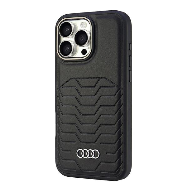 Audi syntetiskt läder MagSafe iPhone 16 Pro Max 6,9" svart hårddisk AU-TPUPCMIP16PM-GT/D3-BK