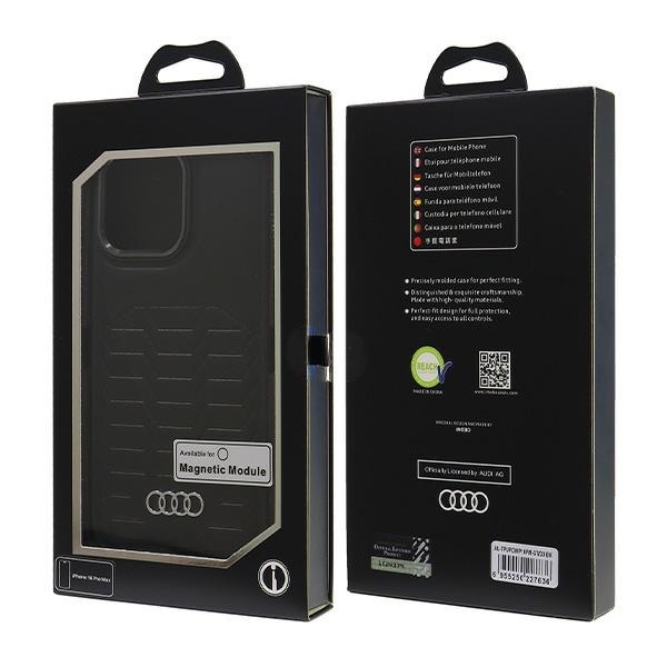 Audi syntetiskt läder MagSafe iPhone 16 Pro Max 6,9" svart hårddisk AU-TPUPCMIP16PM-GT/D3-BK