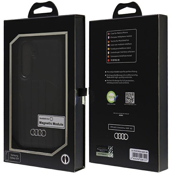 Audi syntetisk læder MagSafe S24 S921 sort/sort hardcase AU-TPUPCMS24-Q5/D1-BK