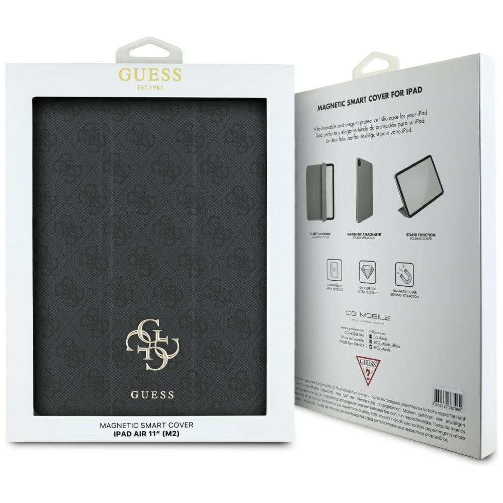 Guess GUFC11RM24PS4SGK iPad Air 11" 2024 svart/svart Magnetisk 4G Big Logo
