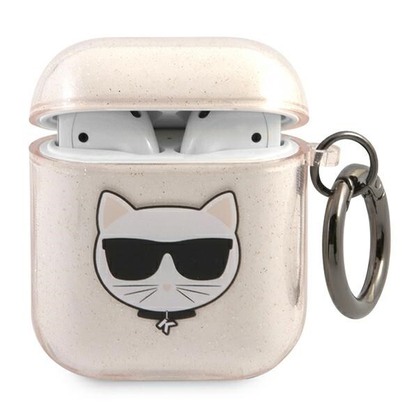 Karl Lagerfeld Glitter Choupette Fodral för AirPods 1 / 2 - Guld