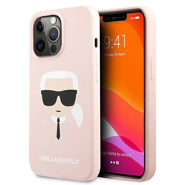 Karl Lagerfeld Silicone Karl`s Head Fodral för iPhone 13 Pro Max 6.7" - Ljusrosa