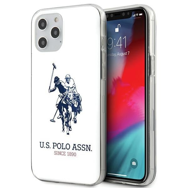 US Polo USHCP12MTPUHRWH iPhone 12/12 Pro 6.1" vit Glänsande stor logotyp