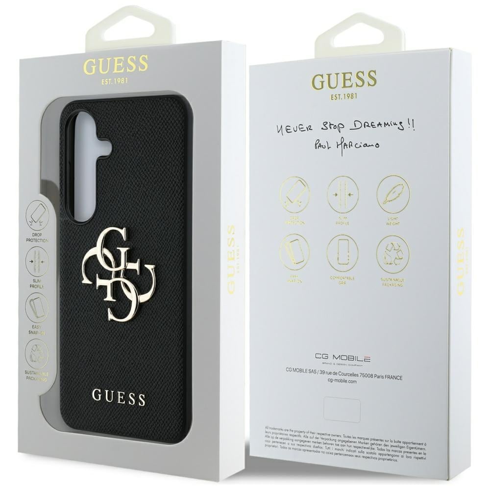 Guess Grained Big 4G Logo Small Classic Logotaske til Samsung Galaxy S25 sort