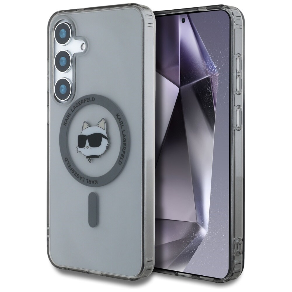 Karl Lagerfeld Knapp Choupette Huvud Tryckt Logo MagSafe Samsung Galaxy S25 fodral svart