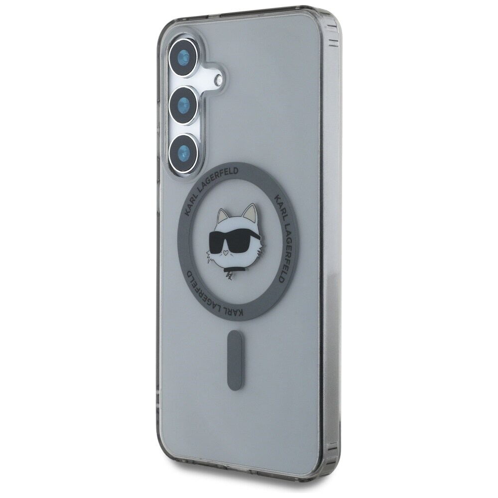 Karl Lagerfeld Knapp Choupette Huvud Tryckt Logo MagSafe Samsung Galaxy S25 fodral svart