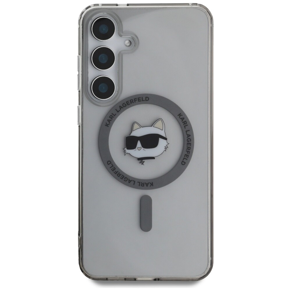 Karl Lagerfeld Knapp Choupette Huvud Tryckt Logo MagSafe Samsung Galaxy S25 fodral svart