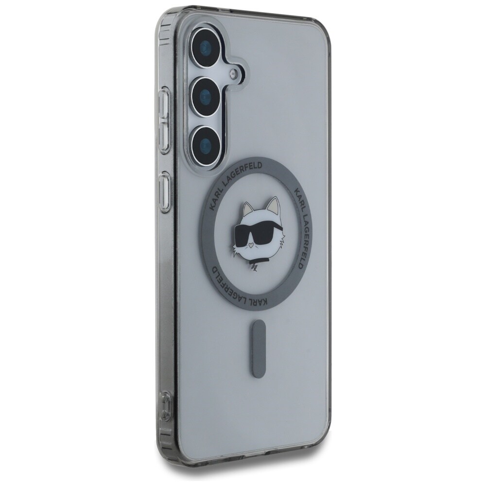 Karl Lagerfeld Knapp Choupette Huvud Tryckt Logo MagSafe Samsung Galaxy S25 fodral svart