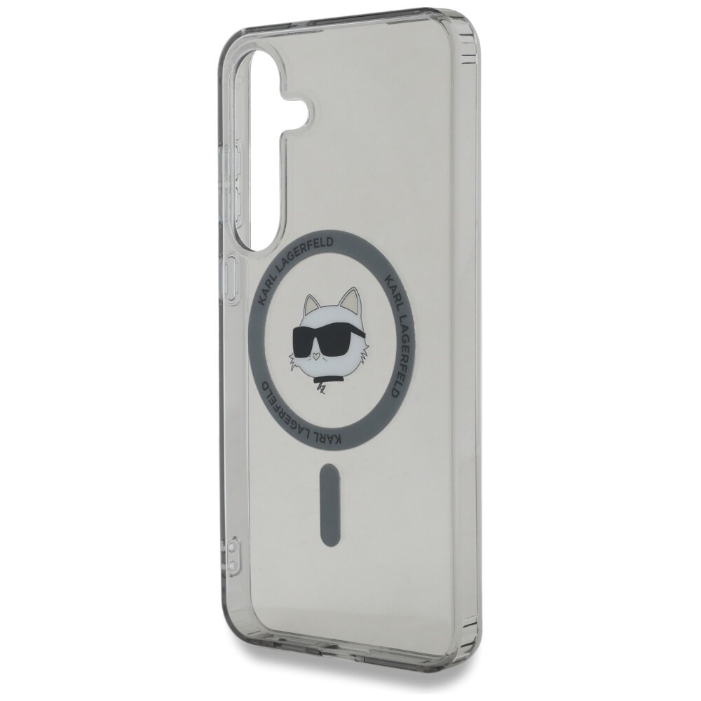 Karl Lagerfeld Knapp Choupette Huvud Tryckt Logo MagSafe Samsung Galaxy S25 fodral svart