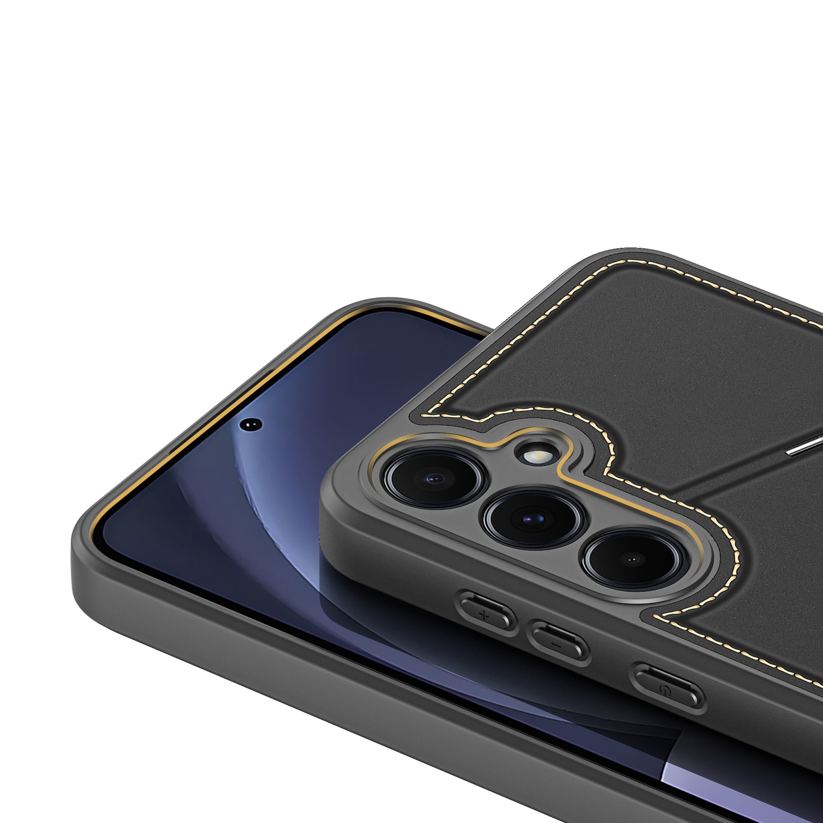 Dux Ducis Rafi II-etui til Samsung Galaxy S25 med stativ og pung - Sort