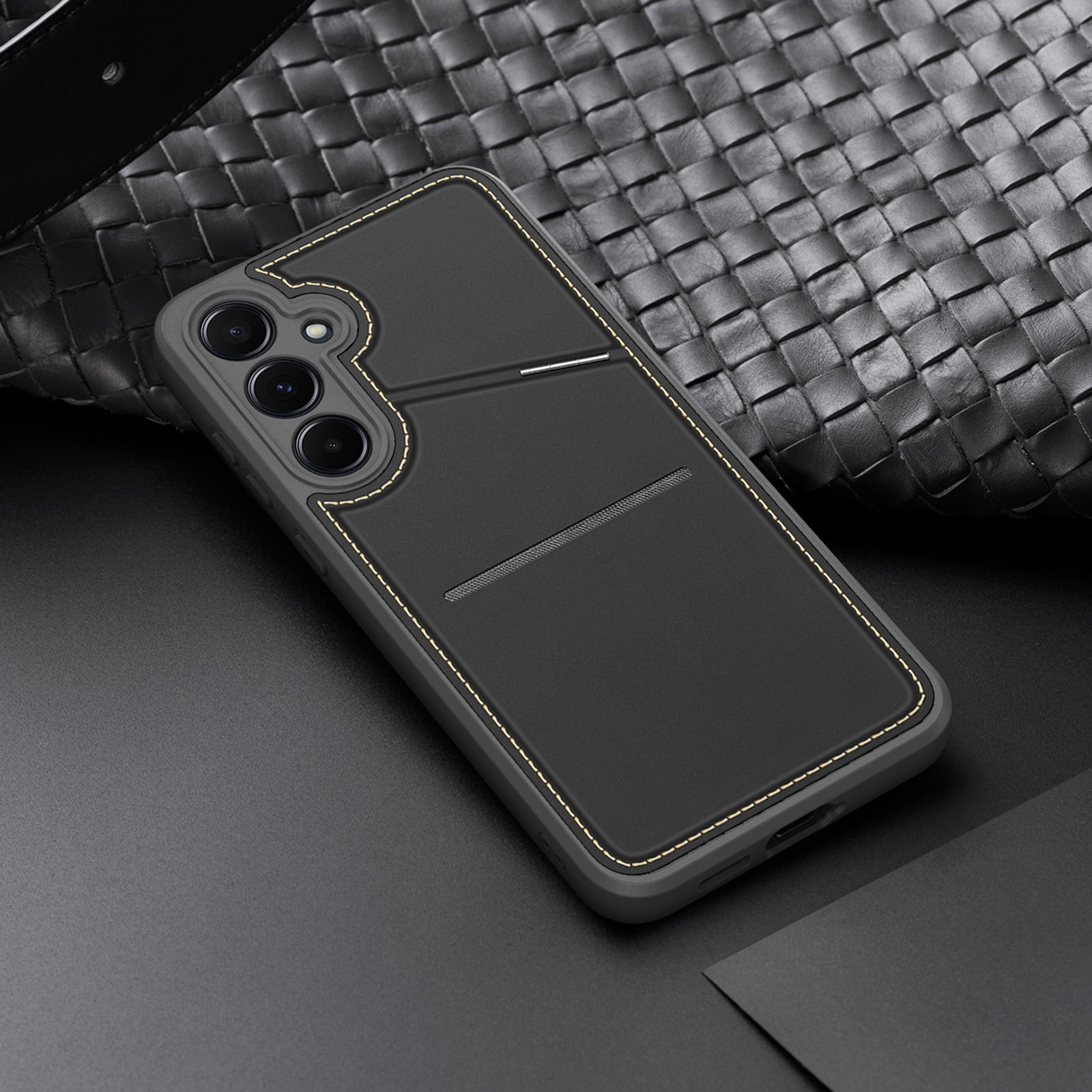 Dux Ducis Rafi II-etui til Samsung Galaxy S25 med stativ og pung - Sort