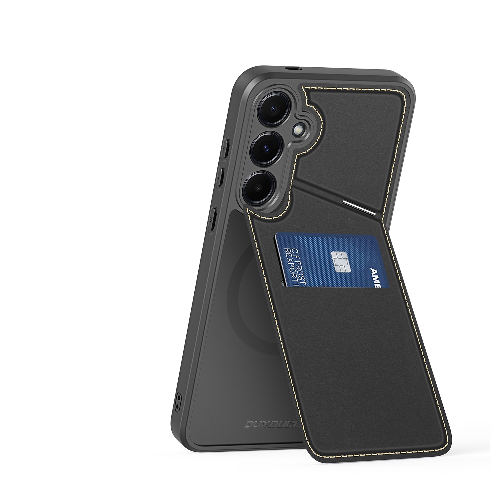 Dux Ducis Rafi II-etui til Samsung Galaxy S25+ med stativ og pung - Sort