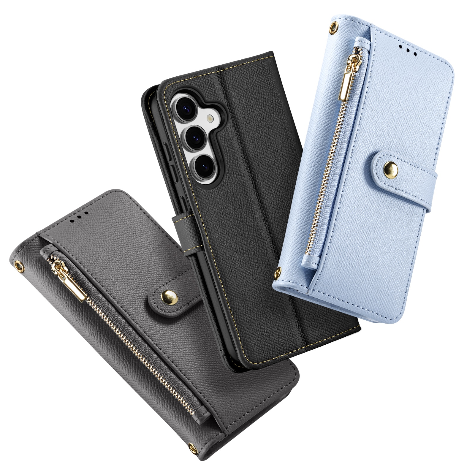 Dux Ducis Lawa læderetui til Samsung Galaxy S25+ med aftagelig magnetisk tegnebog - grå