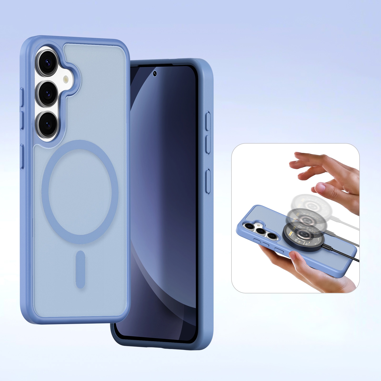 Dux Ducis Lawa Läderfodral för Samsung Galaxy S25+ med avtagbar magnetisk plånbok - Blå