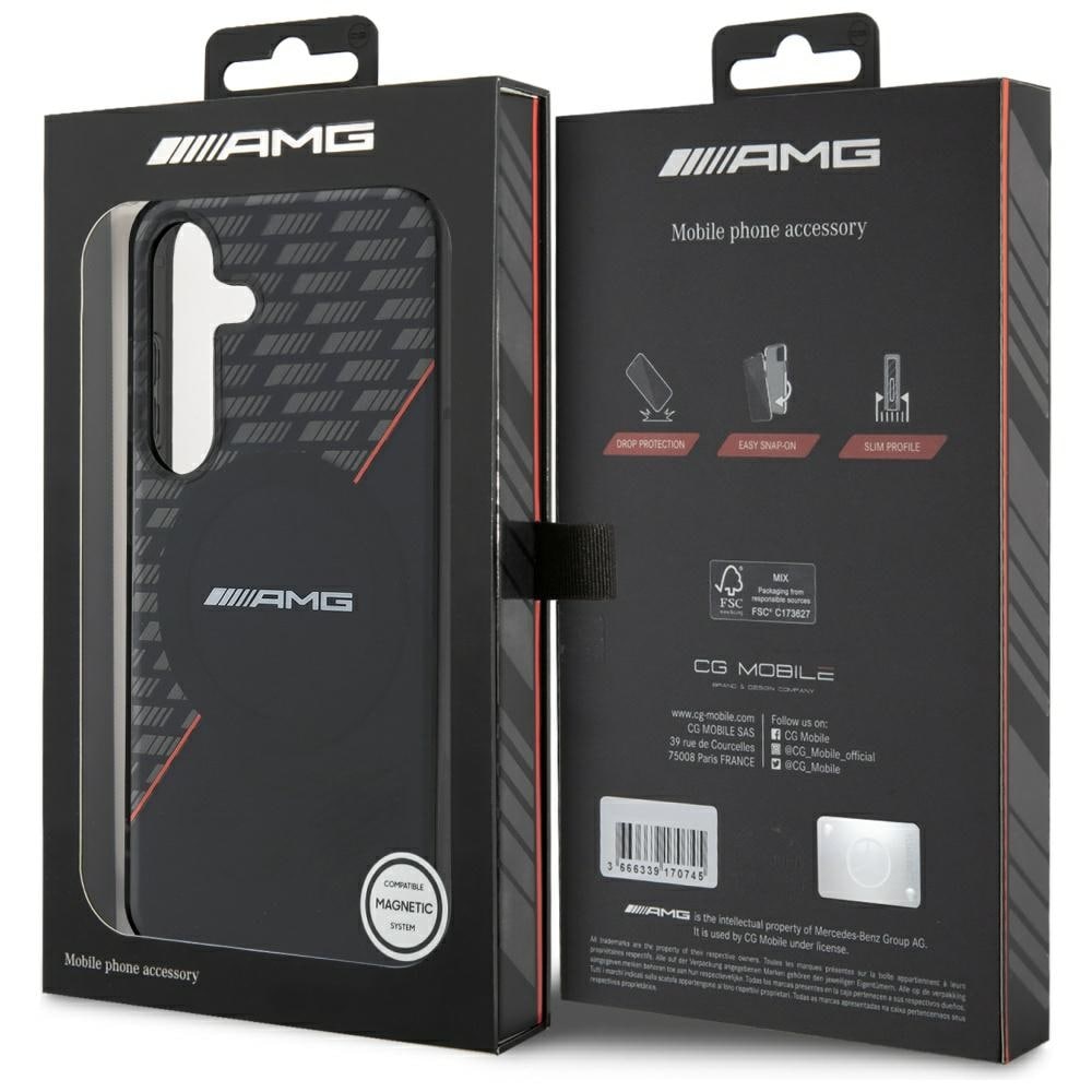AMG MagSafe-fodral med dubbla lager för Samsung Galaxy S25 - Svart/Röd