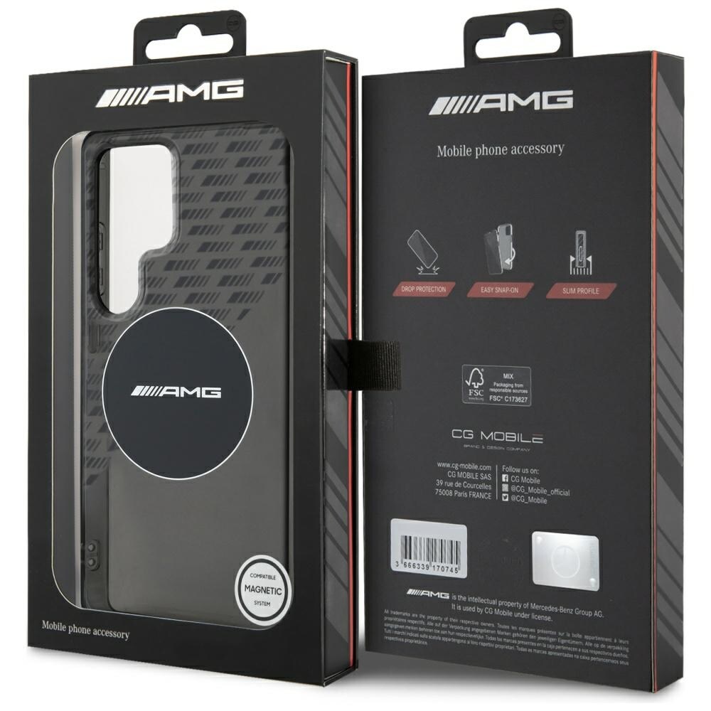 AMG Transparent Rhombs MagSafe-etui til Samsung Galaxy S25 Ultra - Sort