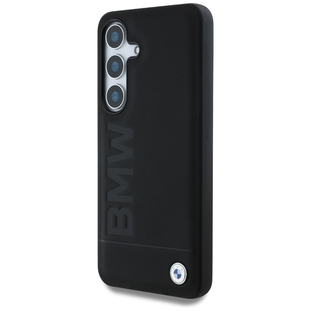 BMW Læderetui med stort ordmærke til Samsung Galaxy S25+ - Sort