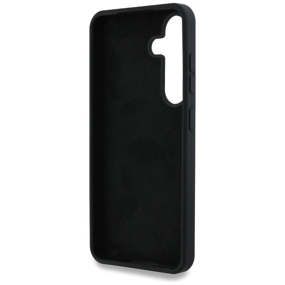 Guess Silikone Big 4G Logo Bottom Script-etui til Samsung Galaxy S25 - sort