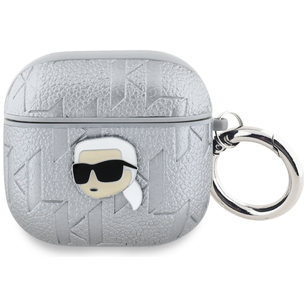 Karl Lagerfeld Monogram Karl Head fodral för AirPods 4 - silver