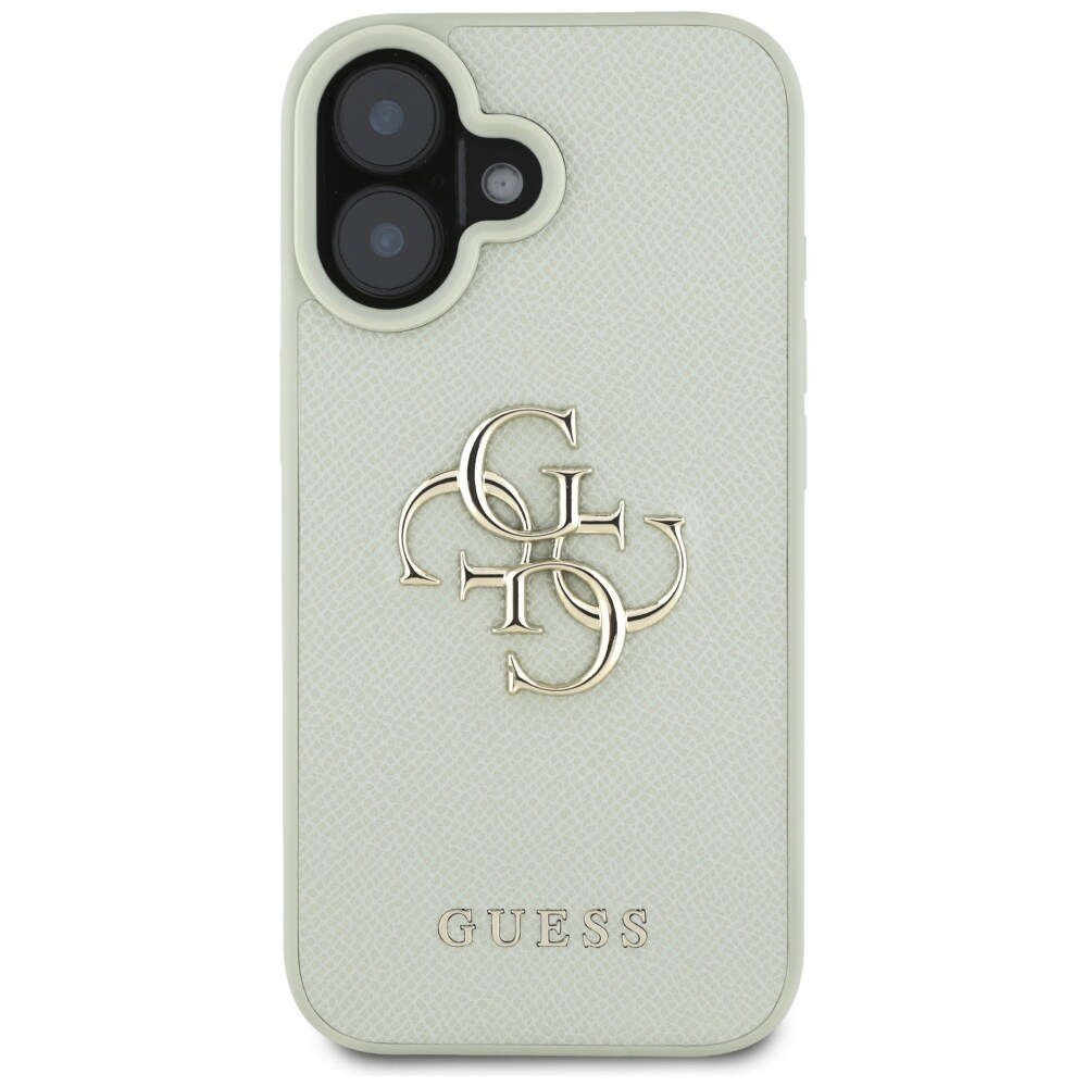 Guess Grained Big 4G Logo Small Classic Logofodral till iPhone 16 - grön