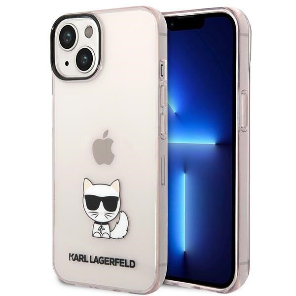 Karl Lagerfeld Transparent Choupette Fodral för iPhone 14 Plus / 15 Plus 6,7" - Rosa
